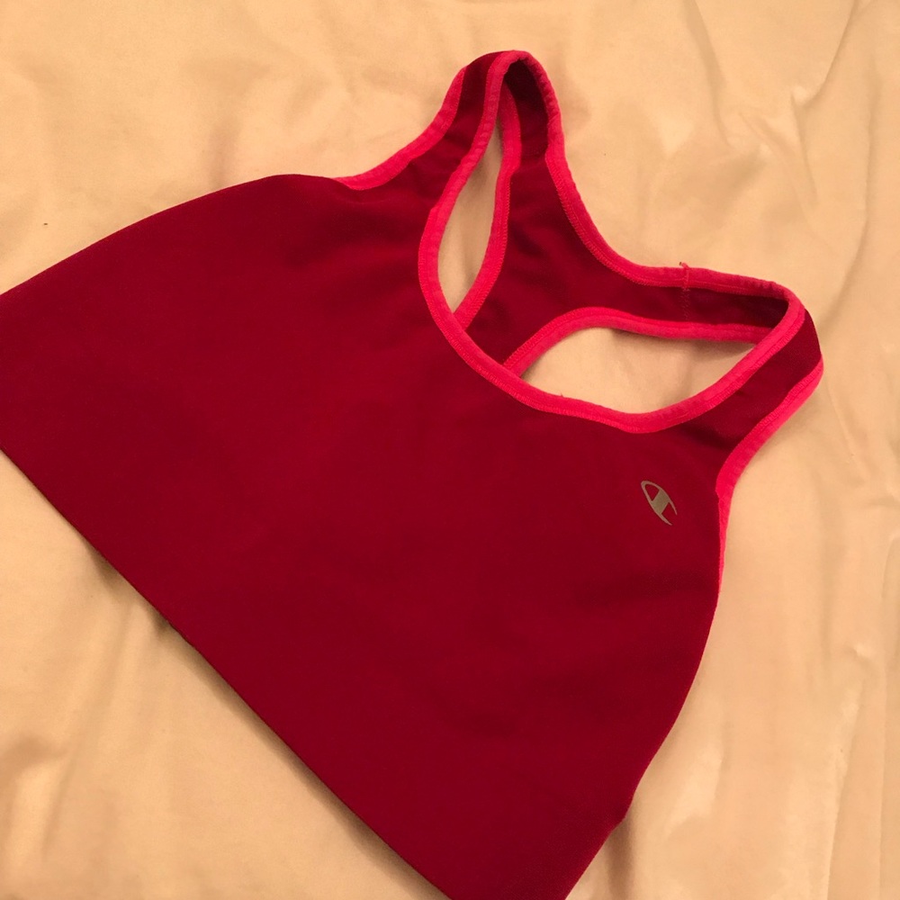 Champion red and hot pink sports bra!